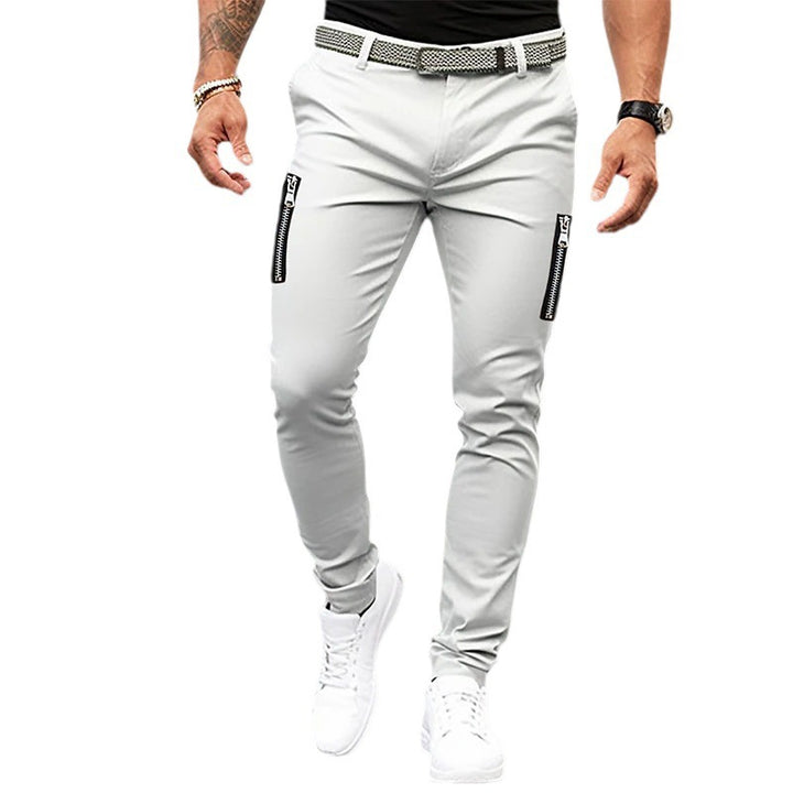 Herren modische Slim-Fit Hose mit Reißverschlusstaschen Echoarchiv