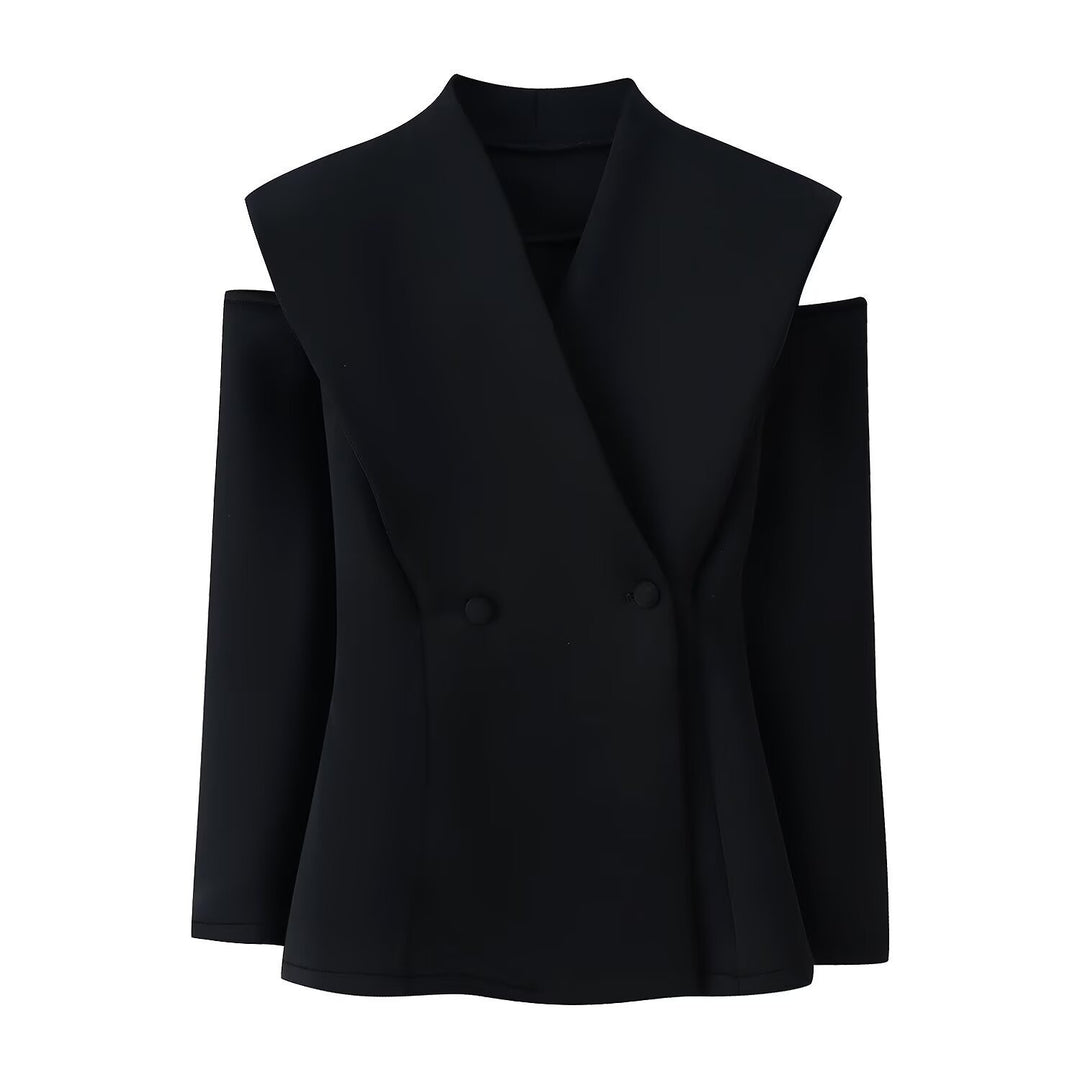 Damen elegante Blazerjacke mit modernem Schnitt und außergewöhnlichem Kragen Echo Archiv