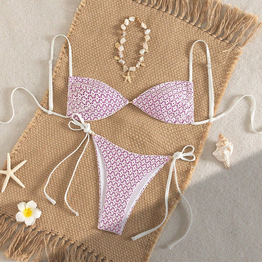 Damen Triangel-Bikini mit verspieltem Blumendruck Echo Archiv