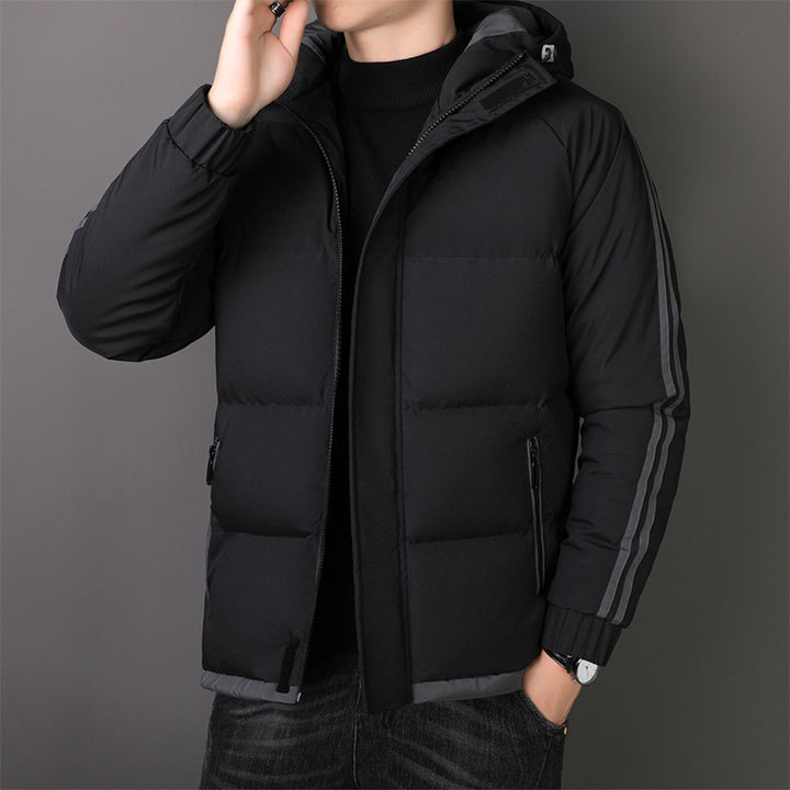 Herren gesteppte Winterjacke mit isolierendem Innenfutter und verstellbarer Kapuze Echoarchiv