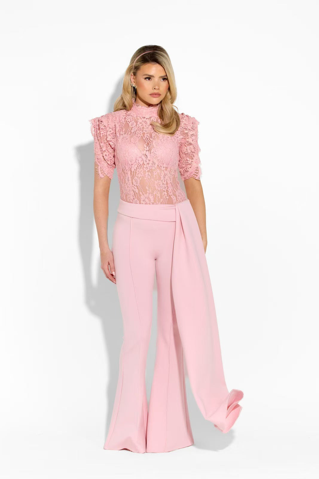 Damen Elegante Flared-Hose mit seitlichem Drapierungseffekt Echo Archiv