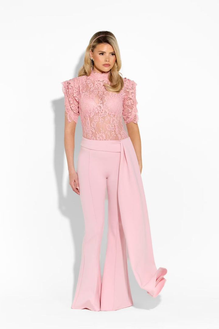 Damen Elegante Flared-Hose mit seitlichem Drapierungseffekt Echo Archiv