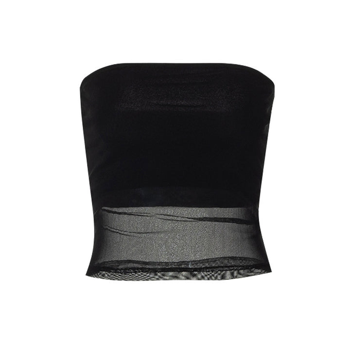 Damen bandeau Top im transparenten Design mit elastischem Material Echo Archiv