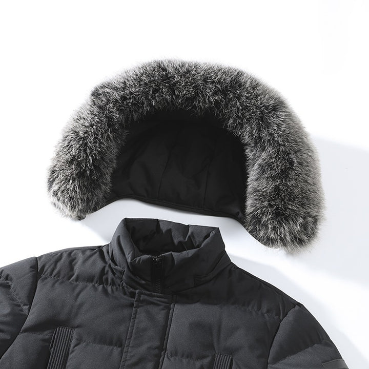 Herren Wattierter Parka im Duffle‑Stil mit Kapuze und großen Pattentaschen Echoarchiv