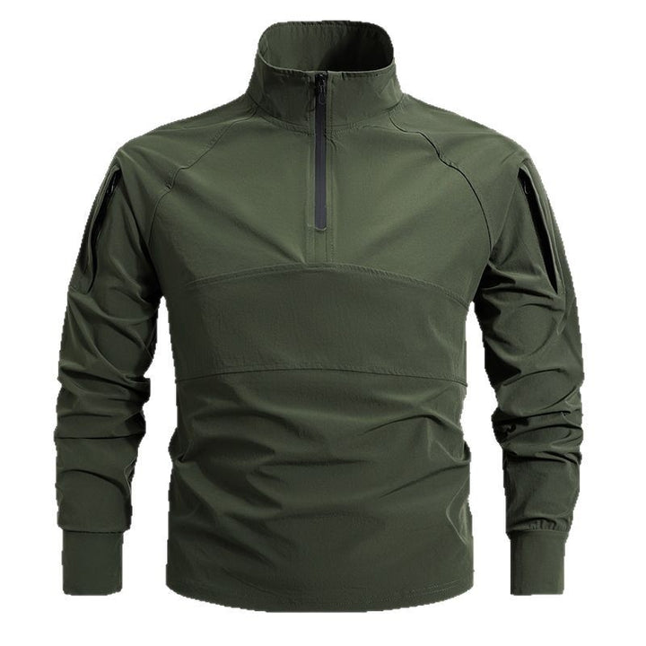 Herren nan taktisches Halfzip-Outdoorpullover mit hohem Stehkragen, verdecktem Reißverschluss und Ärmeltaschen Echo Archiv