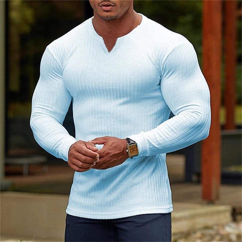 Herren Langarmshirt mit V-Ausschnitt Echoarchiv