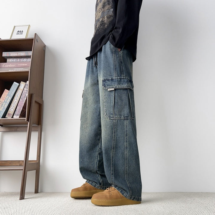 Herren Cargo-Jeans mit weitem Schnitt und Taschen Echo Archiv