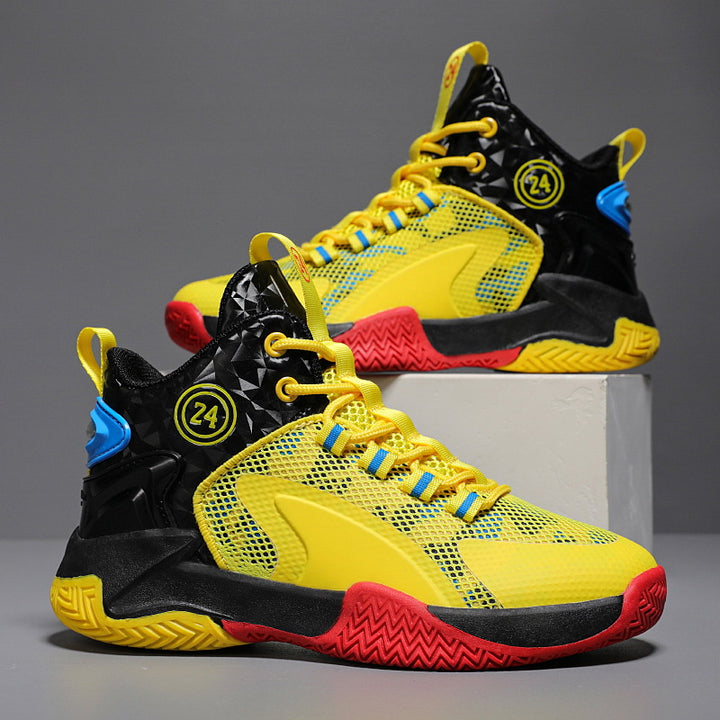 Herren Basketball-High-Top Sneaker mit geometrischem Struktur-Obermaterial und griffiger Herringbone-Sohle Echoarchiv