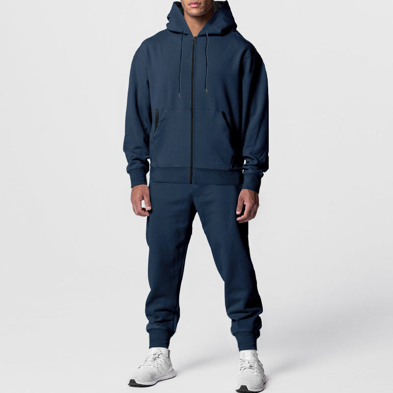Herren sportliches Fleece-Set mit praktischer Kapuze und Taschen Echoarchiv