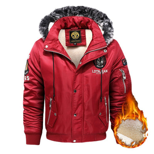Herren nan gefütterte Winterparka mit Teddyfutter, Kunstfellkapuze und multiplen Reißverschlusstaschen Echo Archiv