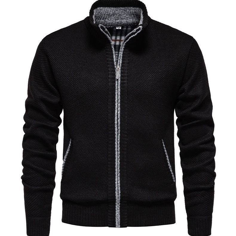 Herren sportliche Strickjacke mit Stehkragen Echoarchiv
