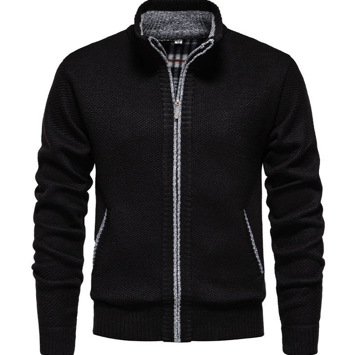 Herren sportliche Strickjacke mit Stehkragen Echoarchiv