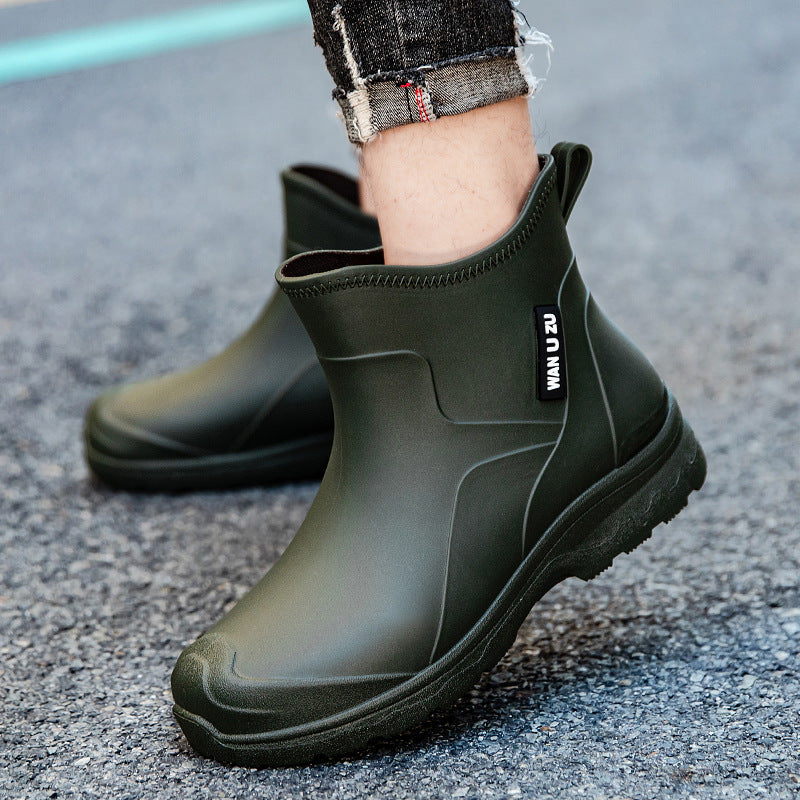 Herren Schlupf-Ankle-Gummistiefel mit stoßdämpfender Leichtsohle und griffiger Profilsohle Echoarhiv