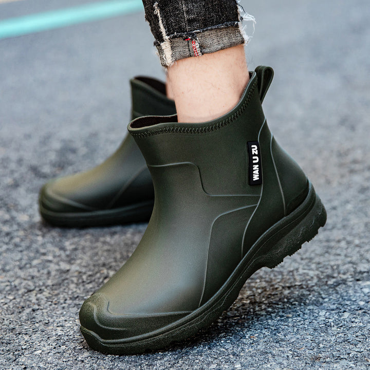 Herren Schlupf-Ankle-Gummistiefel mit stoßdämpfender Leichtsohle und griffiger Profilsohle Echoarhiv