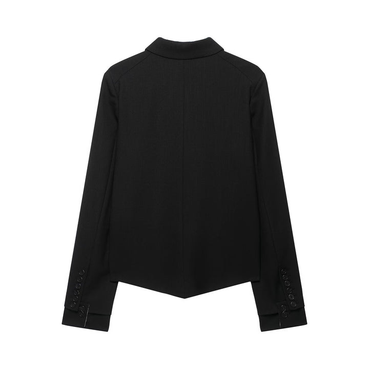 Damen Kurzer taillierter Blazer mit asymmetrischem Saum und durchgehender Knopfleiste Echo Archiv