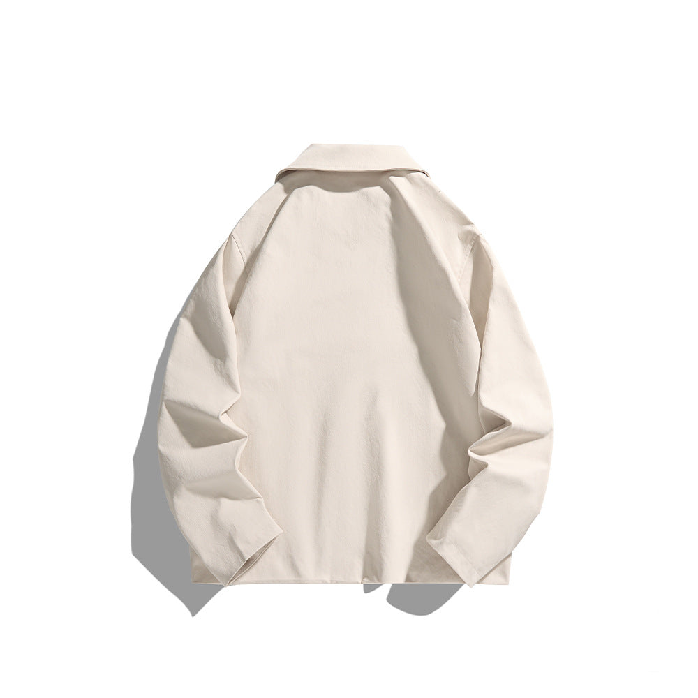 Herren leichte Freizeitjacke mit Hemdkragen, Druckknopfleiste und verdeckten Nahttaschen Echoarchiv