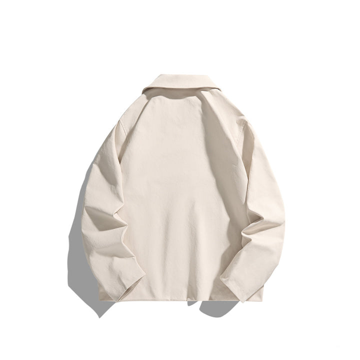 Herren leichte Freizeitjacke mit Hemdkragen, Druckknopfleiste und verdeckten Nahttaschen Echoarchiv