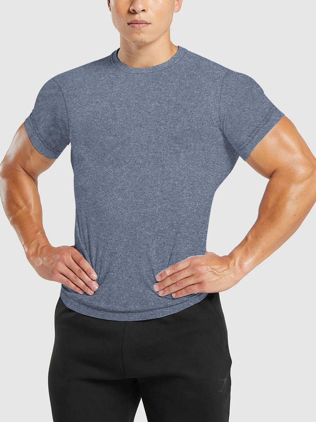 Herren nan tailliertes Rundhals-Leistungsshirt mit elastischem Seitenkeil und flachen Nähten Echo Archiv