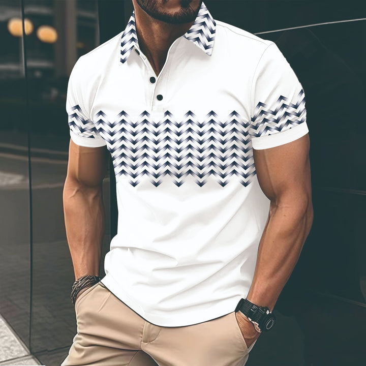 Herren Poloshirt mit modernen Musterdetails Echoarchiv