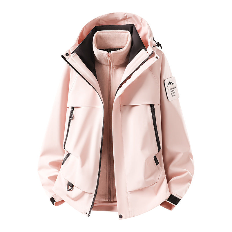 Herren modulare wasserdichte Outdoorjacke mit herausnehmbarer Fleece-Innenjacke, Kapuze und Reißverschlusstaschen Echo Archiv