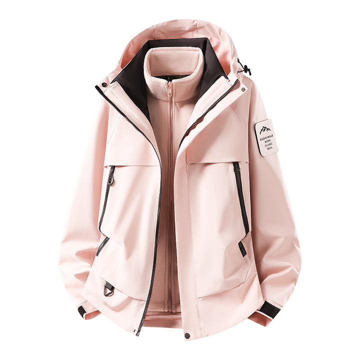 Herren modulare wasserdichte Outdoorjacke mit herausnehmbarer Fleece-Innenjacke, Kapuze und Reißverschlusstaschen Echo Archiv