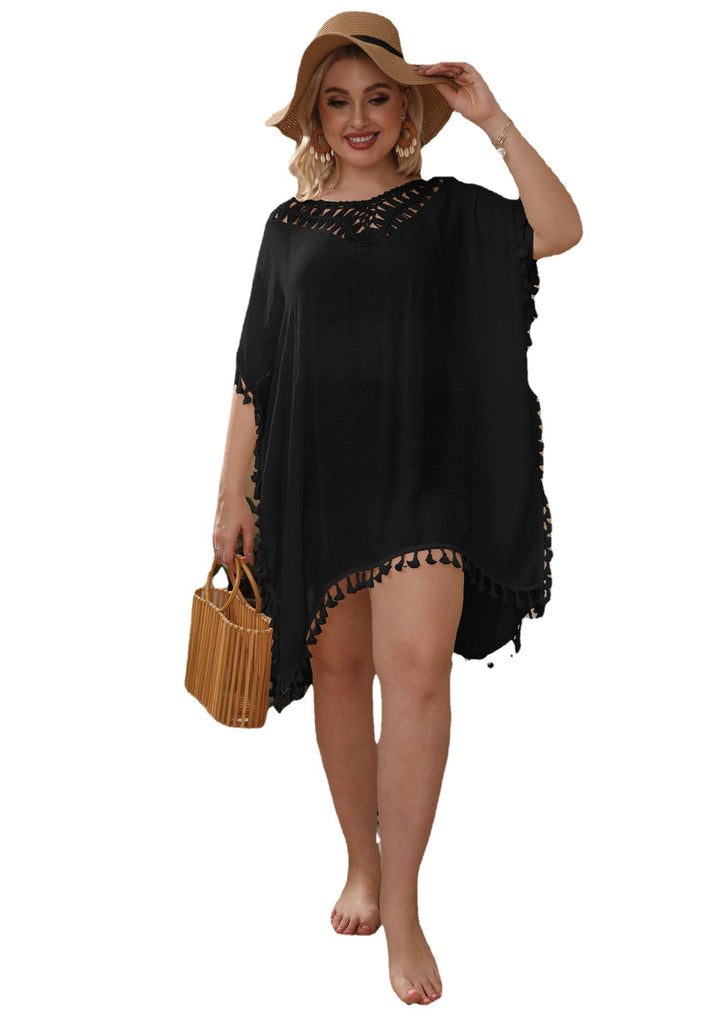 Damen luftiger Strand-Kaftan mit dekorativen Quasten Echo Archiv