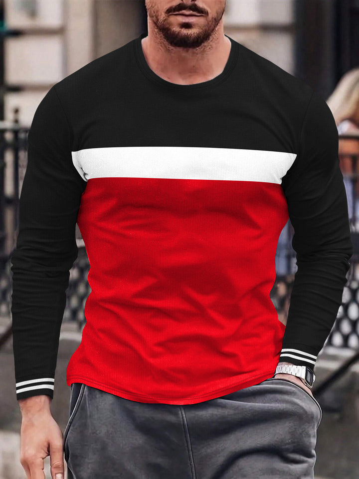 Herren Langarmshirt mit sportlichen Farbakzenten und bequemer Passform Echoarchiv