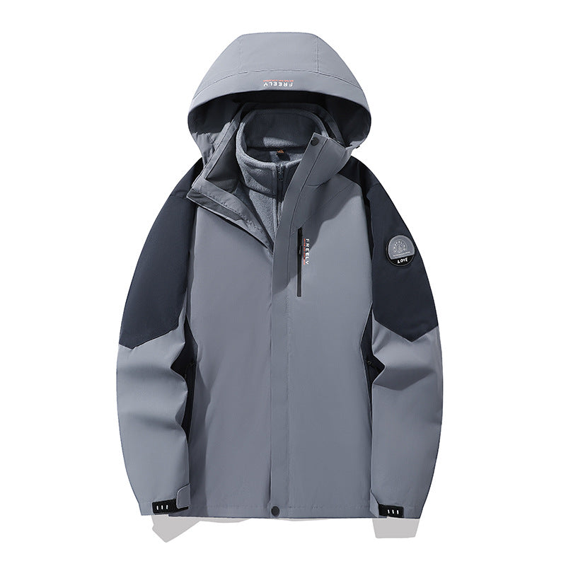 Herren nicht wasserdichte dreiteilige Winterjacke mit abnehmbarem Kapuze und Fleece-Innenjacke – Marzano