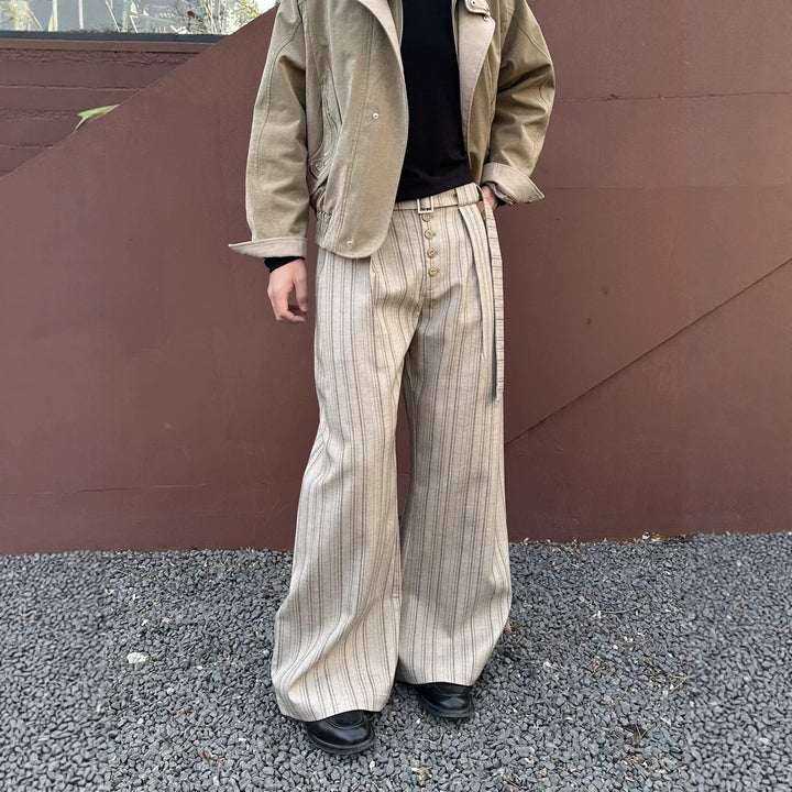 Damen Hochtaillierte Schneiderhose mit weitem Bein Echoarchiv