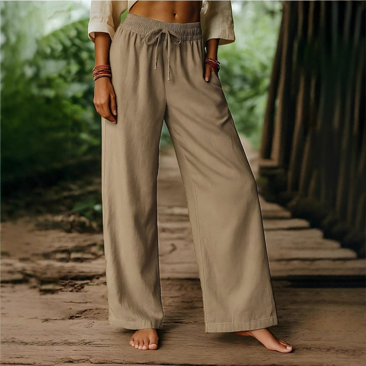 Damen Luftige Freizeithose mit weitem Schnitt und elastischem Bund Echo Archiv