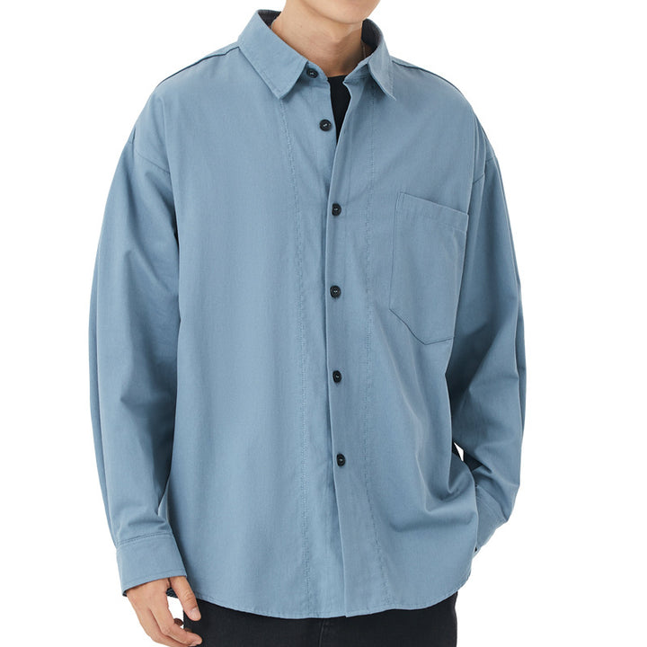 Herren lässige Langarmhemdjacke aus leichtem Material Echoarchiv
