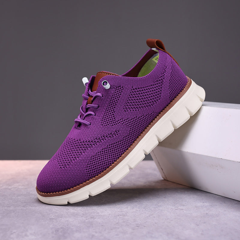 Damen nan gestrickter Derby-Sneaker mit flexibler Rillenlaufsohle und gepolstertem Komfortfußbett Echo Archiv