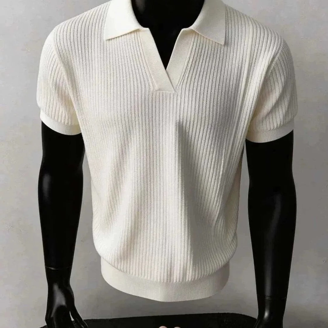 Stylisches Strickpolohemd für Männer mit V-Ausschnitt Echo Archive