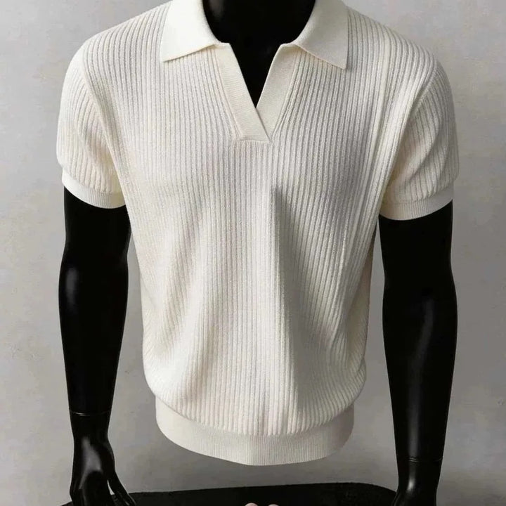 Stylisches Strickpolohemd für Männer mit V-Ausschnitt Echo Archive