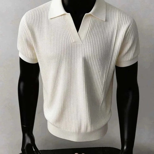 Stylisches Strickpolohemd für Männer mit V-Ausschnitt Echo Archive