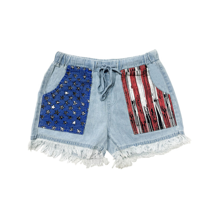 Damen Denim-Shorts mit kreativen Taschen Echo Archiv