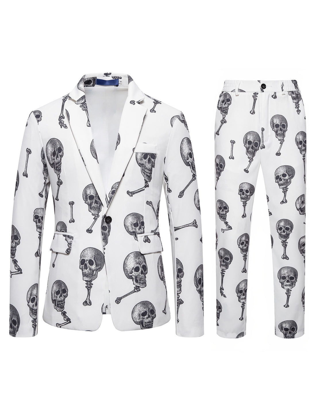 Herren Zweiteiliges Satin-Anzugsset mit grafischem Allover‑Print und schmaler Silhouette Echo Archiv
