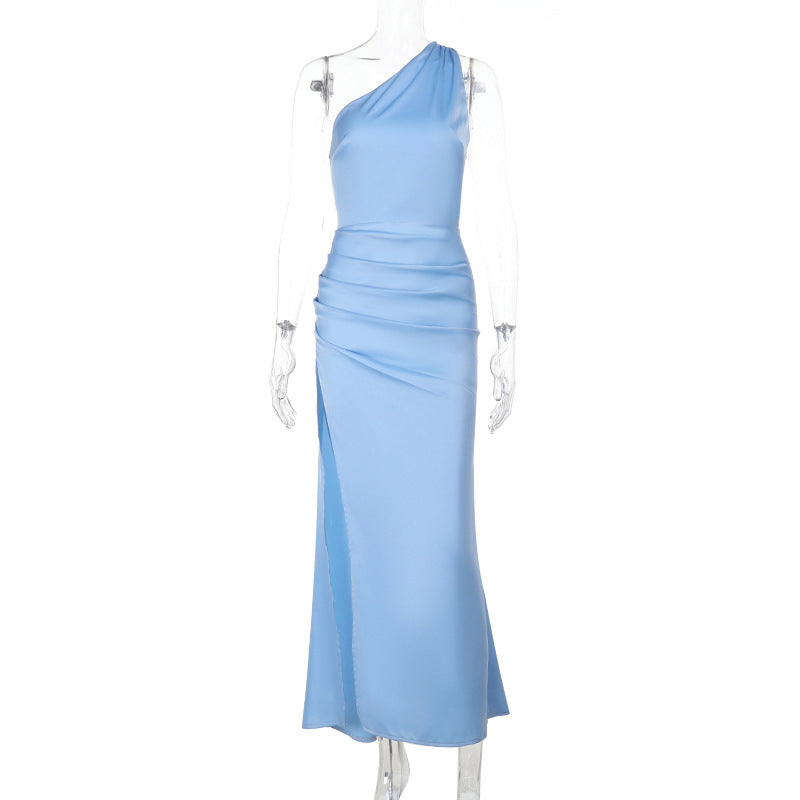 Damen Elegantes Maxikleid mit asymmetrischem Oberteil und geschmeidigem Schnitt Echo Archiv