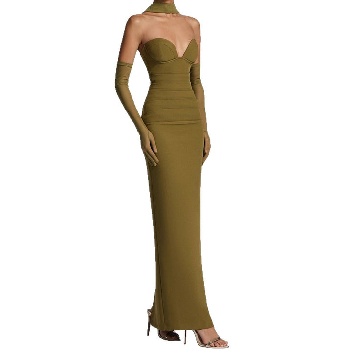 Damen Elegantes Schulterfreies Maxikleid mit figurformenden Einsätzen Echo Archiv