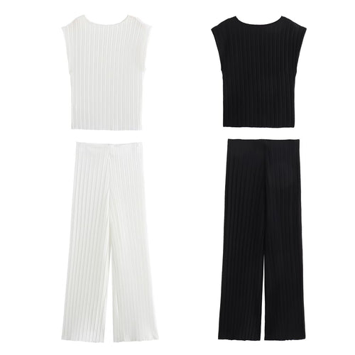Damen Plissierte Hochwasserhose Echo Archiv