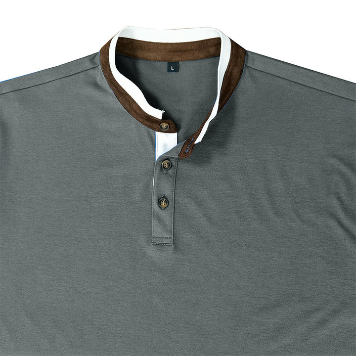 Herren Langarmshirt mit modischem Stehkragen Echoarchiv