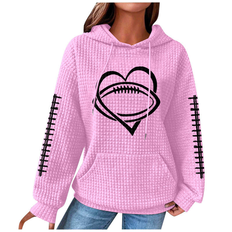 Damen Bequemer Kapuzenpullover mit Herzmotiv Echoarchiv