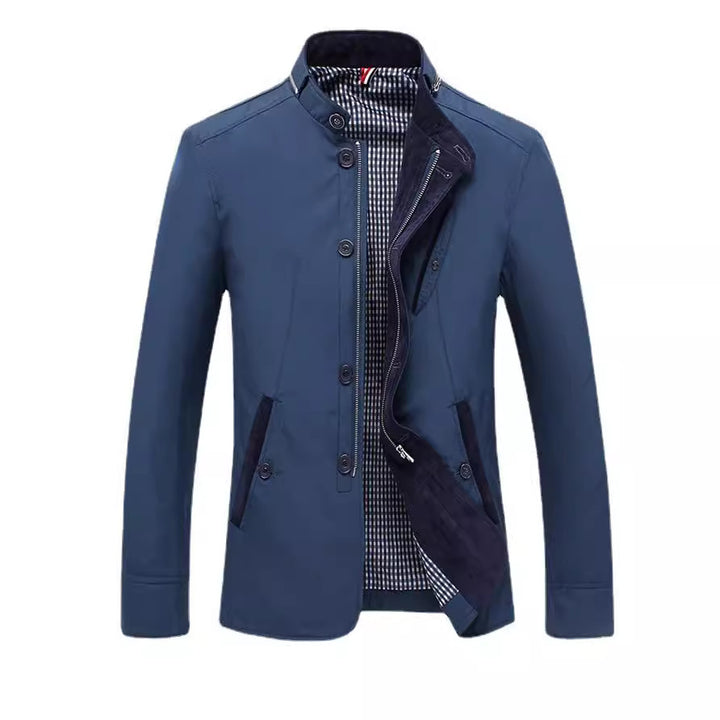 Herren Stehkragen‑Blouson mit verdeckter Zip‑ und Knopfleiste Echo Archiv