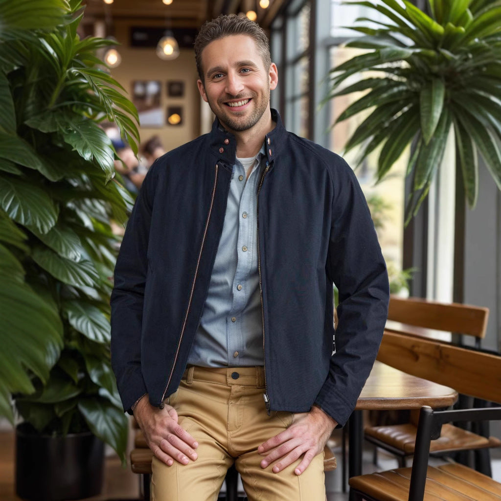 Herren moderne Übergangsjacke im minimalistischen Design Echoarchiv