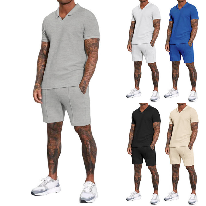 Herren Sportliches Polohemd mit strukturierter Textur Echoarchiv