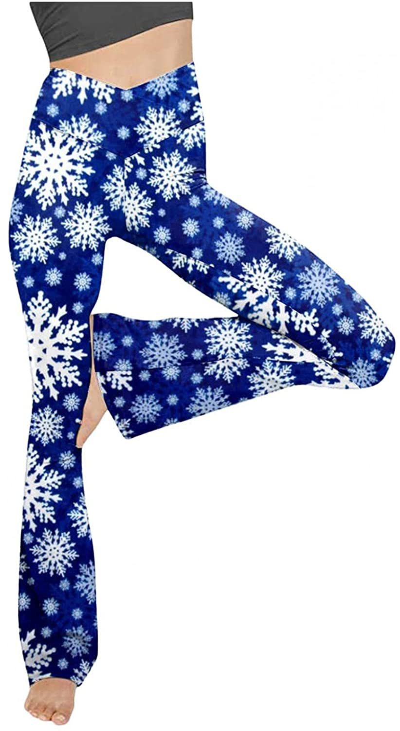 Damen nan taillenhohe Yogahose mit überkreuztem Bund und ausgestelltem Saum mit Schlitz Echo Archiv