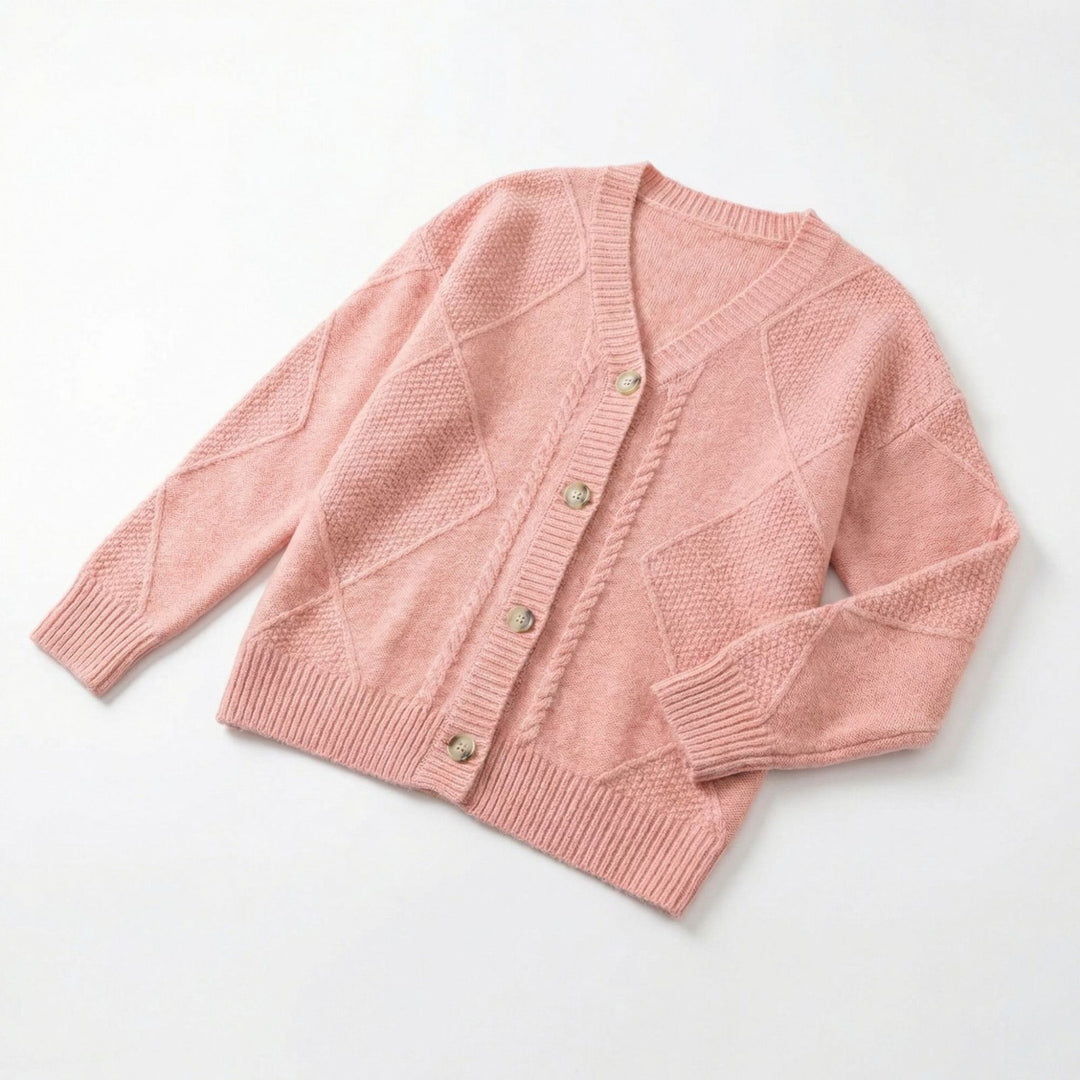 Damen nan oversize Strickcardigan mit V-Ausschnitt und Perlmuttknöpfen Echo Archiv