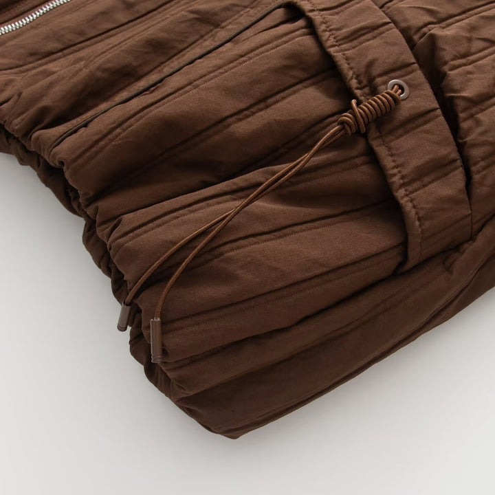 Damen Steppjacke mit Kapuze, Tunnelzug und weitem Schnitt Echoarchiv