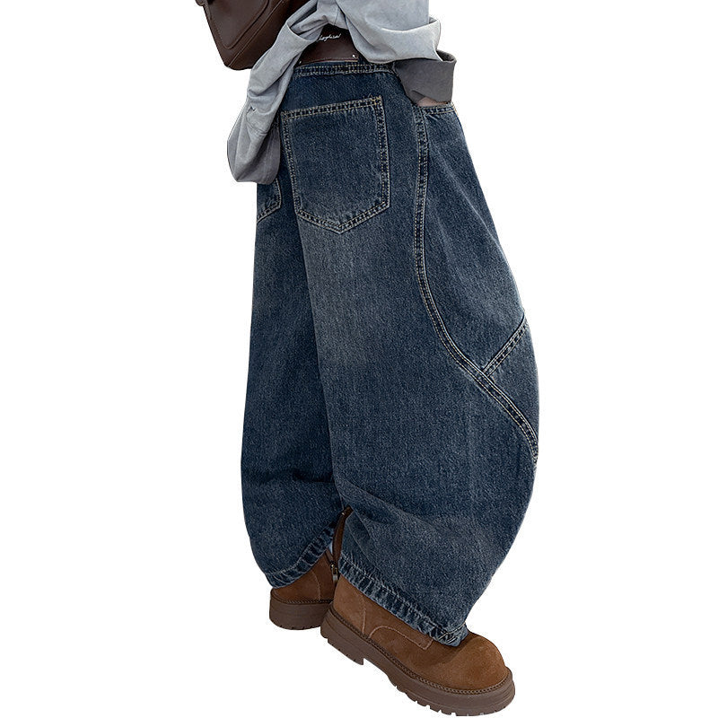 Damen weite Denim-Hose mit modernem Schnitt und einzigartigen Taschen Echo Archiv