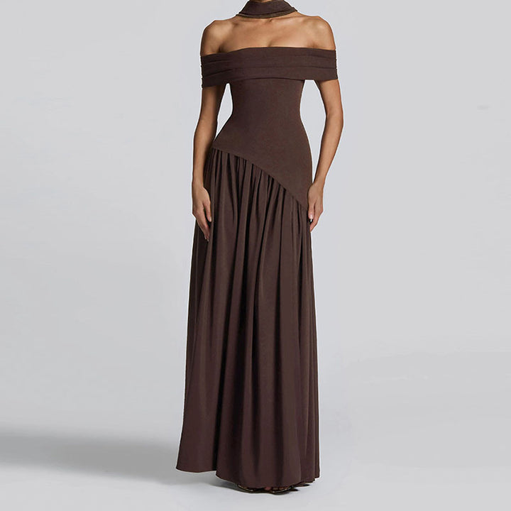 Damen Off-Shoulder Maxikleid mit hohem Schlitz Echo Archiv